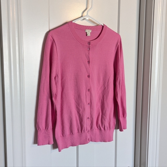 J Crew The Clare Cardigan Bright Pink sz XL - Picture 2 of 5